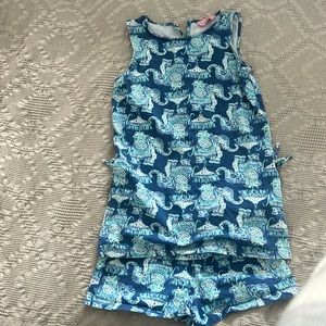 Lilly Pulitzer Blue and White Kids Matching Set